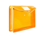 More Thicken Snap Fastener File Bag PP Practical Waterproof Document Pouch for Home-Orange