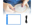Drawing Board Multifunction Embroidery A4 Paper Size Drawing Light Board for Cross Stitch-Blue