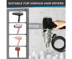 Black Hair Dryer Holder Bathroom Storage Stand Hair Straightener Rack Wall Mounted Mount Aluminum Shelf Organizer