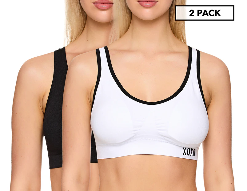 XOXO Women's Seamless Bra w/ Thick Strap 2-Pack - White/Black