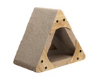 Triangle Cat Scratcher Bed Cave House Tunnel Cardboard Lounge Scratching Toy