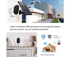 Solar Powered Wireless Home Security System, 1080P Night Vision, Human Motion Detection, 2-Way Audio, Cloud, IP65 Weatherproof
