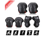 6pcs/set Kids Children Outdoor Sports Protective Gear Knee Elbow Pads Riding Wrist Guards Roller Skating Safety Protection size M