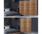 Artiss 4 Panel Room Divider Screen 160x170cm Louver Oak