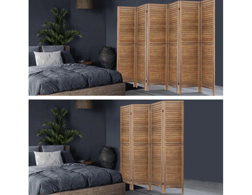 Artiss Room Divider Screen Privacy Dividers Timber Wood Brown