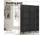 Artiss Panel Room Divider Screen Privacy Rattan Dividers Stand Fold Woven Black