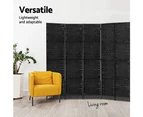 Artiss Panel Room Divider Screen Privacy Rattan Dividers Stand Fold Woven Black
