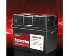 Giantz Battery Box With Inverter Deep Cycle Battery Portable Caravan Camping USB