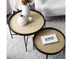 Cooper & Co. 2-Piece Lindi Rattan Coffee Table Set - Black/Natural