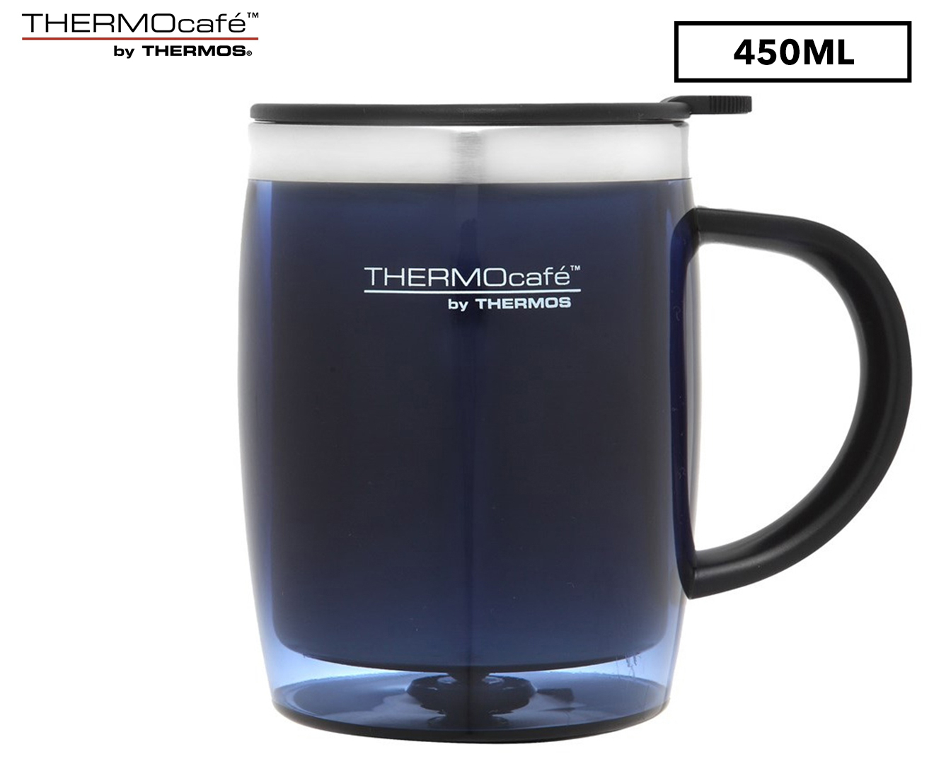 THERMOcafe 450mL Stainless Steel Desk Mug Blue Catch .au