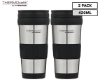 THERMOcafe 420mL Travel Tumblers 2-Pack - Black/Silver