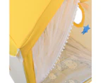 Kids Teepee Tent Foldable Play Tent with Mat & Light String Canvas Playhouse for Indoor Outdoor Yellow
