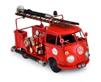 Boyle 34cm Volkswagen 1956 Red Type 1 Fire Truck Ornament Red Vintage Home Decor
