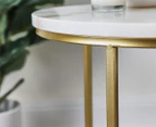 Cooper & Co. 2-Piece Marble Ada Nested Side Table Set - Gold/White