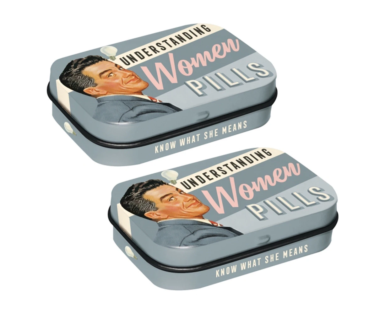 2x Nostalgic Art 6cm Metal Tin Mint Understanding Women #2 Fresh Breath Candy