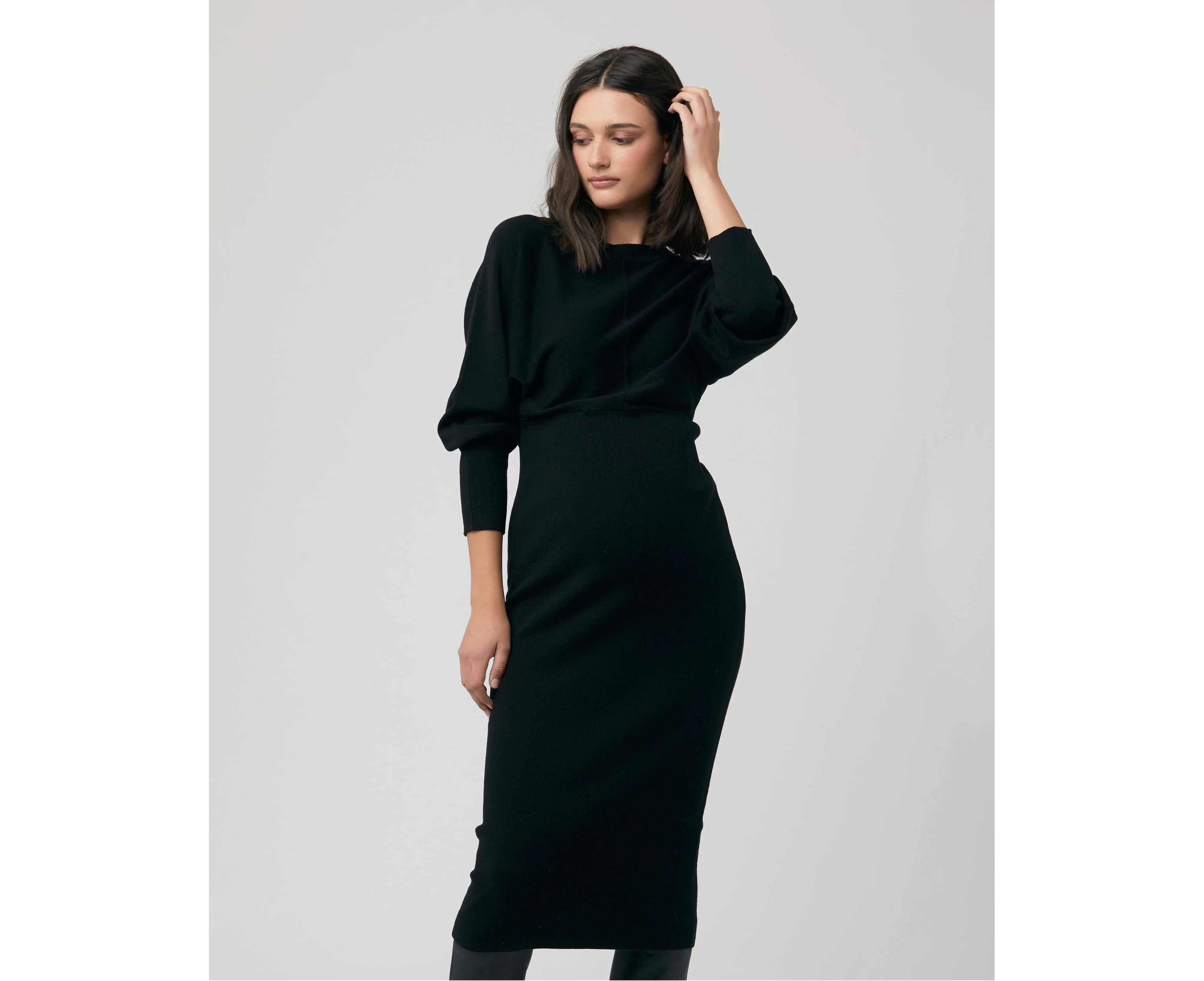 Sloane Knit Dress  Black Womens Maternity Wear by Ripe Maternity