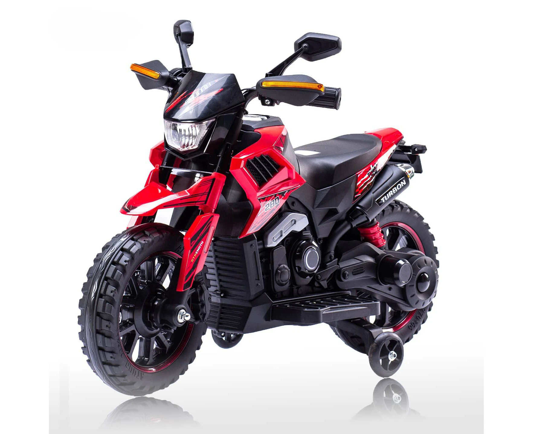 POSHO Red 12V Mini Electric Motorcycle With Training Wheels