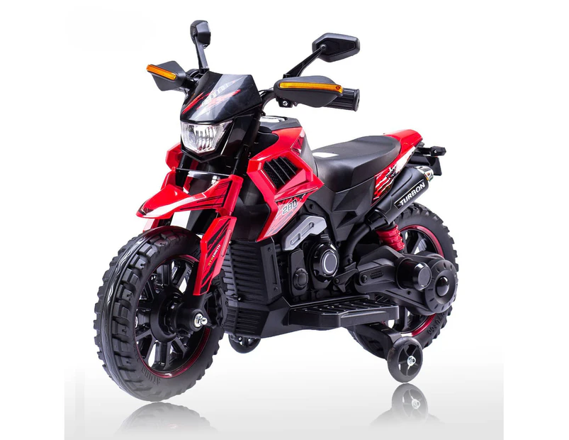 POSHO Red 12V Mini Electric Motorcycle With Training Wheels