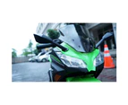 POSHO Green 12V Kids Ride on Ninja Motorcycle with Hand Throotle