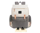 LAND Large Multifunctional Baby Diaper Nappy Backpack Mummy Changing Bag - Grey/White