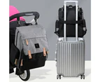 LAND Large Multifunctional Baby Diaper Nappy Backpack Mummy Changing Bag - Black/Grey