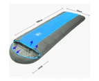 Double Camping Envelope Twin Sleeping Bag Thermal Tent Hiking Winter -15° C - blue