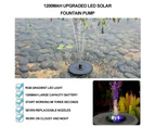 Bird Bath Floating Solar Fountain Pond Pump Water Panel Power Outdoor Garden LED
