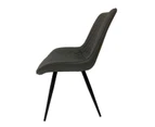 Diamond Dining Chairs x 2 - Black - Upholstered Synthetic