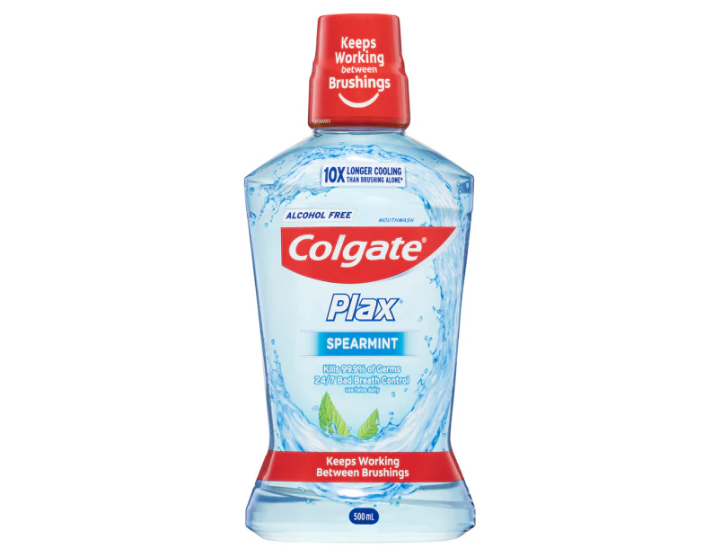 Colgate Plax Alcohol-Free Mouthwash Spearmint 500mL