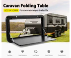 MOBI Caravan Picnic Table 800 x 450mm Camping Folding Outdoor Motorhome RV Black - Black
