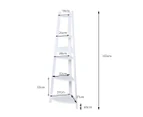 Levede 5 Tier Corner Shelf Wooden Storage Home Display Rack Plant Stand White