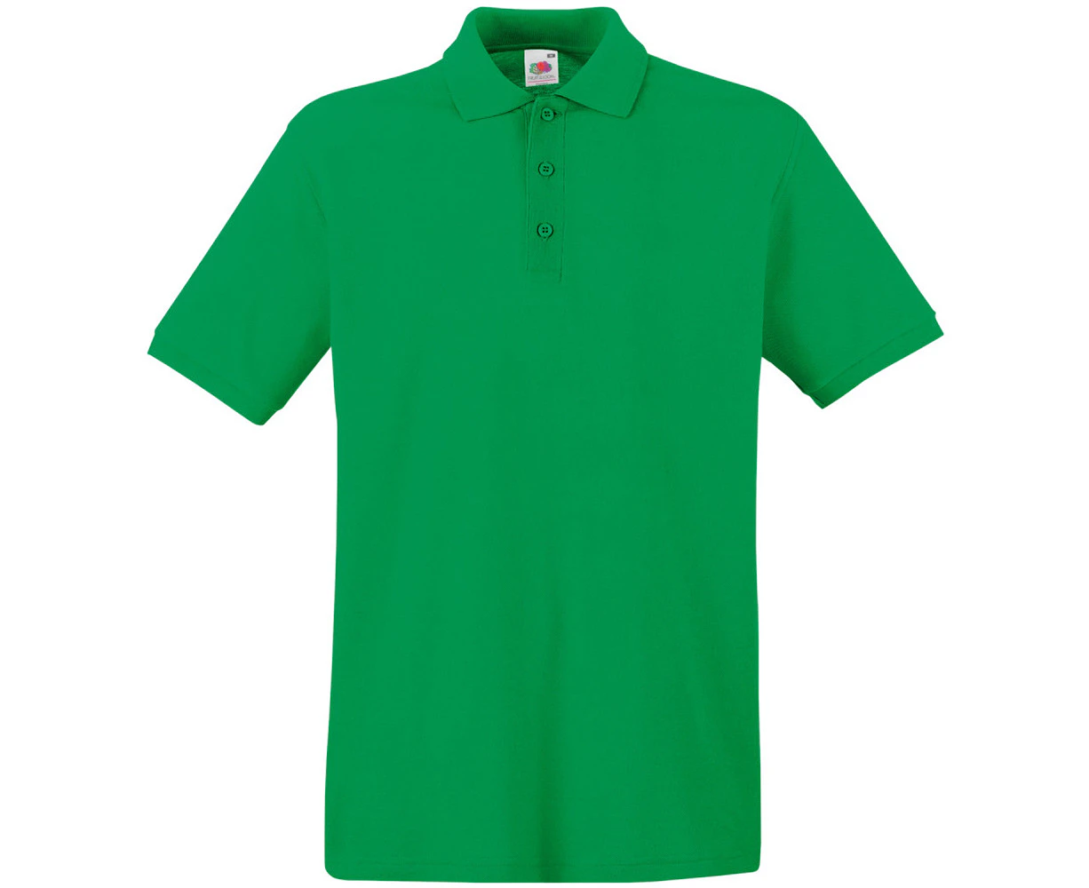 Fruit Of The Loom Premium Mens Short Sleeve Polo Shirt (Kelly Green) - BC1381