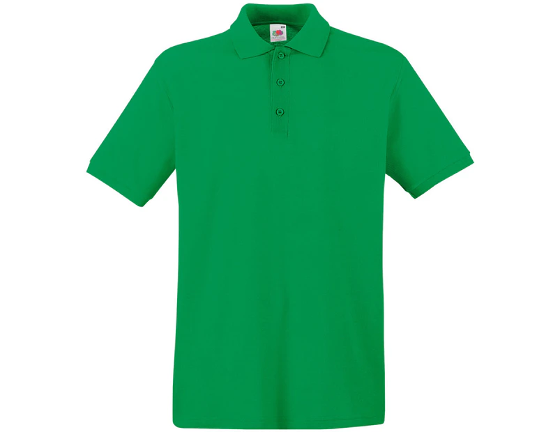 Fruit Of The Loom Premium Mens Short Sleeve Polo Shirt (Kelly Green) - BC1381