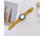 Strapmall Twist Leather Strap for Apple Watch Series SE/7/6/5/4/3/2/1-Yellow