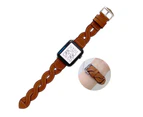Strapmall Twist Leather Strap for Apple Watch Series SE/7/6/5/4/3/2/1-Brown
