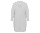 Autograph Knit Long Sleeve Hooded Cardigan - Womens - Plus Size Curvy - Grey Marle