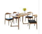 Leo Dining Chair/Solid wood legs/ PU leather/Minimalist - Black