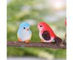 Cute Simulation Bird Animal Mini Figurine Model DIY Landscape Garden Ornament Purple