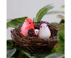 Cute Simulation Bird Animal Mini Figurine Model DIY Landscape Garden Ornament Purple