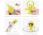 Pet Supplies Windmill Cat Toy, Cat Teasing Windmill Toy-Rotating Cat Toys-Interactive Teasing Cat Toy - Money-making wheel yellow