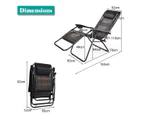 Costway 2x Zero Gravity Recliner Outdoor Sun Lounge Folding Beach Chairs Patio Yard Terrace w/Adjustable Headrest Brown