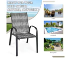 Costway 6x Outdoor Chairs Stackable Rattan Deck Chair Patio Armchairs Furniture Beach Camping Garden Backyard