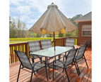 Costway 6x Outdoor Chairs Stackable Rattan Deck Chair Patio Armchairs Furniture Beach Camping Garden Backyard