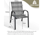 Costway 6x Outdoor Chairs Stackable Rattan Deck Chair Patio Armchairs Furniture Beach Camping Garden Backyard