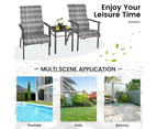 Costway 3-Piece Outdoor Furniture Set Patio Lounge Set Garden Rattan Dining Chairs Glass Table Cafe Bar Bistro Yard