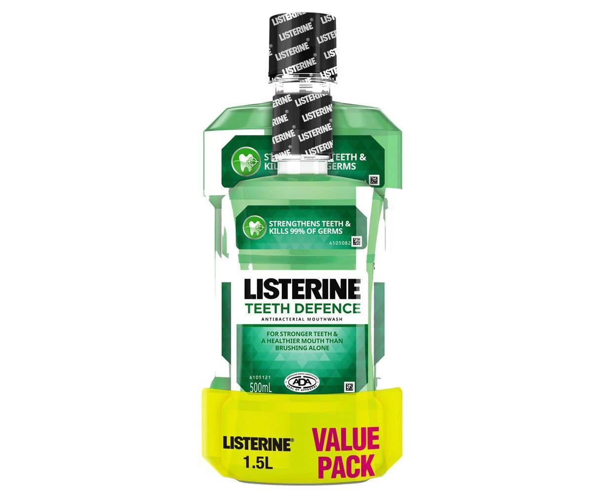 Listerine Teeth Defence Mouthwash 1 Litre + 500ml Value Pack