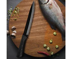 8 Pcs High Quality Stainless Steel Black Kitchen Knives Set With Holder Sharpener