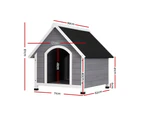 i.Pet Dog Kennel Wooden Large House Outdoor Indoor Puppy Pet Cabin Weatherproof XL