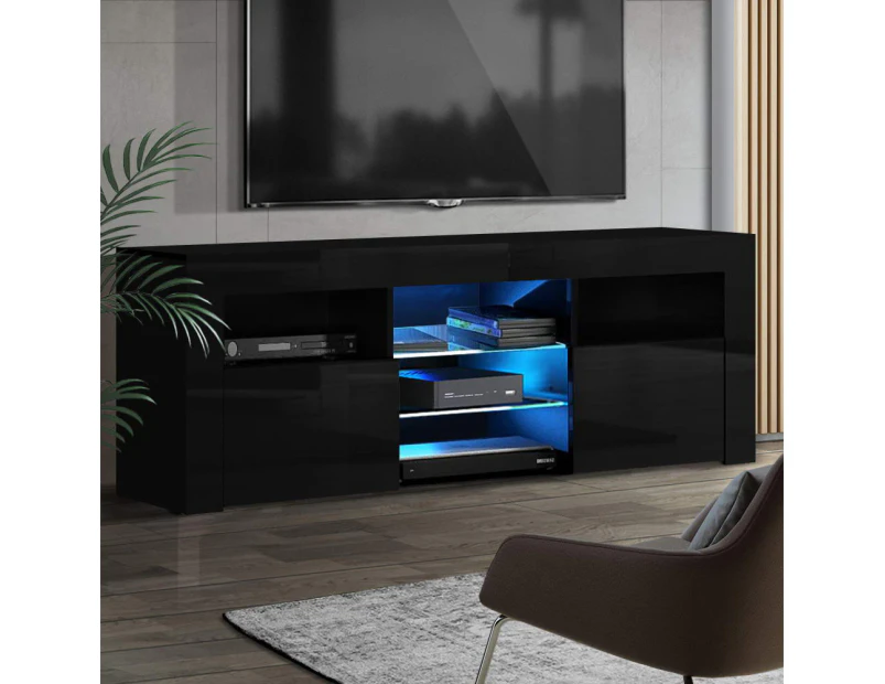 Artiss Entertainment Unit TV Cabinet LED 160cm Black Bobi