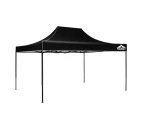 InstaHut Gazebo Pop Up 3x4.5m w/Base Podx4 Marquee Folding Outdoor Wedding Camping Tent Shade Canopy Black